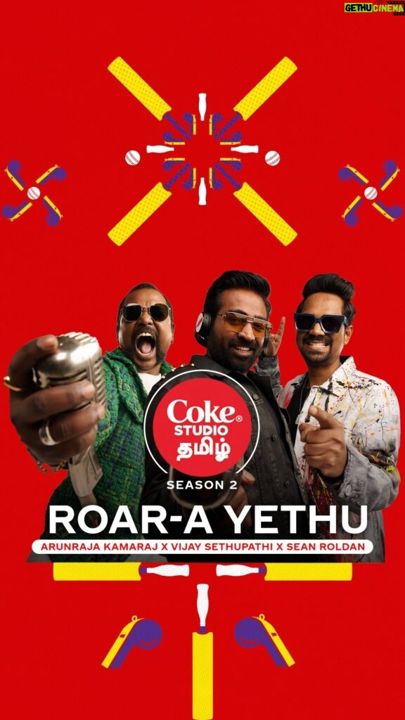 Vijay Sethupathi Instagram - It’s time to roar! Roar-A Yethu featuring @actorvijaysethupathi , @rseanroldan and @arunraja_kamaraj is out now on Coke Studio Tamil, go listen to the song from the link in our bio! #CokeStudioTamil #CokeStudioTamilS2 #IdhuSemmaVibe #RoarAYethu