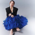 Vivian Sung Instagram - 我們的金馬60 💙 👗 @davidkomalondon 💎 @bulgari 👠 @renecaovilla @renecaovilla.tw 💃@eavecning @ningstyling 💇 @80s_ares 💄 @clairechangmakeup @21caratmakeup 📷 @riio666 📝 @anshia_flower @goldenhorsefilmfestival #tghff #金馬60