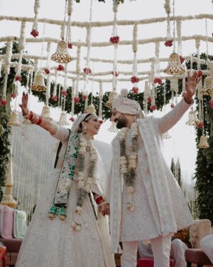 Vrushika Mehta Instagram - With the warmth of family, the laughter of friends, and blessings all around, we found our home in one another's hearts. Saying 'yes' became a promise for a lifetime. 🧿♾️ 
.
Captured by: @smaryafilms 
Wearing: @asopalav 
Jewellery: @paldzigns.jewel 
Design & Management: @faith13_events 
Kaleera: @beabhika 
#rabhdivrushyy #wedding