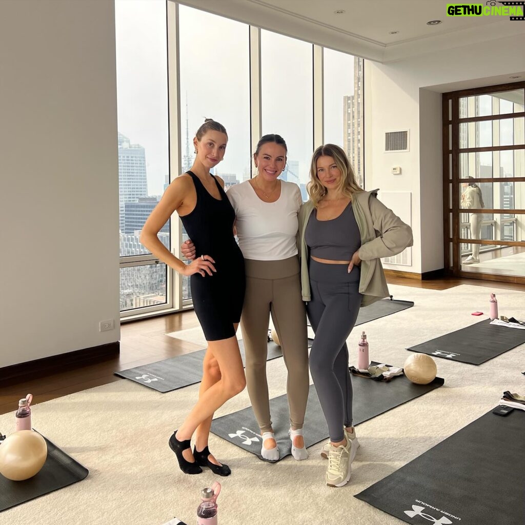 Whitney Port Instagram - Hurts to sit, but needed that @pilates_by_amanda burn. Also, how cute is my @underarmourwomen onesie?! Link in my stories too 💞 So grateful that we were able to take a little breather from fashion week. And thank you to @thebutchersdaughter_official for the yummy juices and bites 🥐🍇🫐