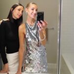 Whitney Port Instagram – Felt like a disco queen in my @lapointe outfit 🪩 I was supposed to go to the @pradabeauty party but was too naushxausted (Timmy made that word up, so now it’s my go to because it explains my life too much of the time)