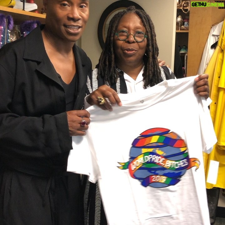 Whoopi Goldberg Instagram - With the one and only talented @theebillyporter WorldPride Bitches! @dubgeebywhoopi #worldpride2019 #stonewall50 t-shirts at amazing (dubgee by whoopi)