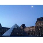 Willa Holland Instagram - in case you were wondering what the louvres looks like with no one around and the moon behind it during sunrise