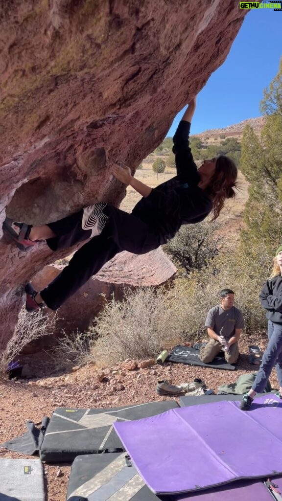 Willow Shields Instagram - Climb a V2 with me! Wearing @hitorii.design my new favorite pants 🖤