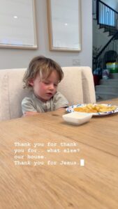 Witney Carson Instagram - Something special for your Sunday! Leos been wanting to say the prayers before meals and I just love hearing what he has to say 🥹🤍… God really sent us the sweetest little soul! #jesus #toddlerpraying #toddler #prayers #praying #christian #lds #motherhood