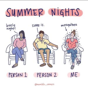 Yael Grobglas Instagram - I love all living creatures. Except mosquitos. Fuck mosquitos. 
( Comic by @momlife_comics )