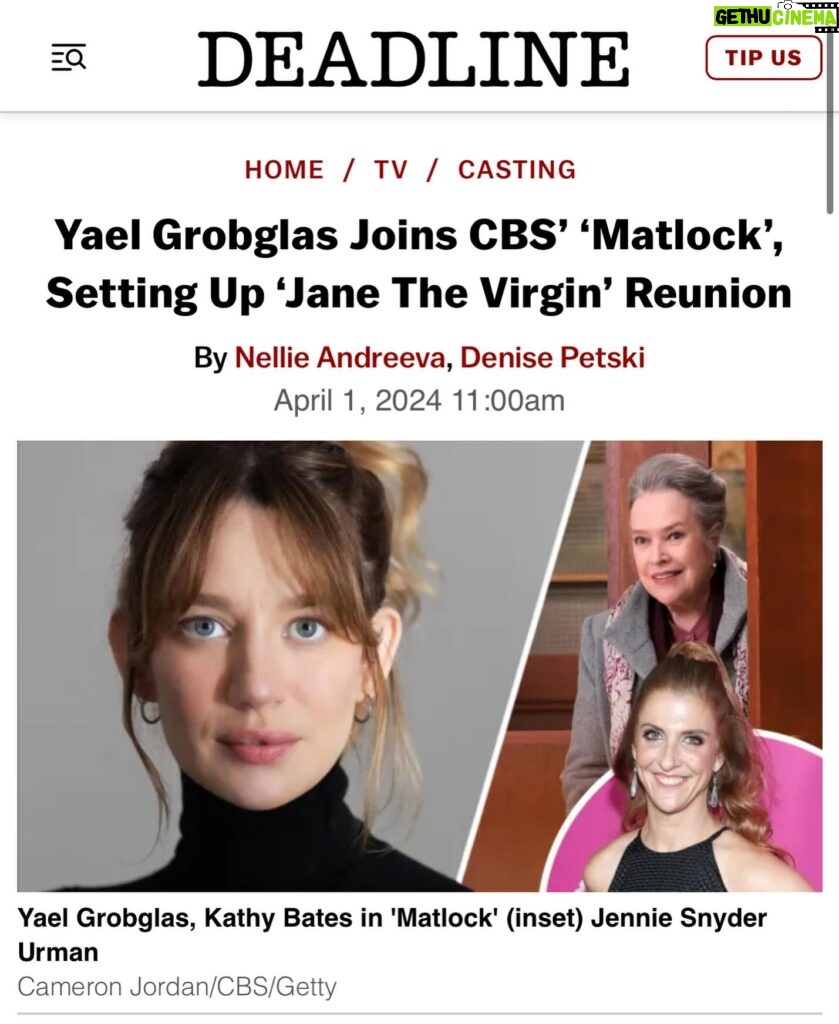 Yael Grobglas Instagram - The beans have been spilled ! And I can’t WAIT for you to meet “The Meerkat” 😉 @cbstv #matlock