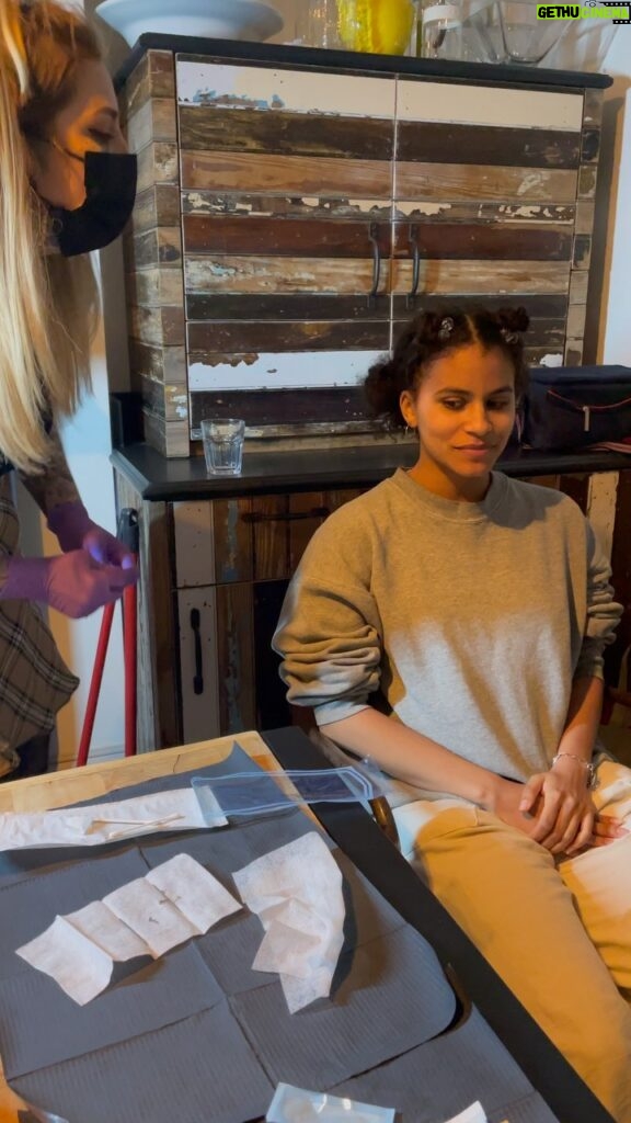 Zazie Beetz Instagram - ATLANTA TATTOO n’ PIERCING PARTY. BLOOD BOND PARTY. SEASON 3 ON FX AND HULU 🩸 lmao @atlantafx @lcpiercing