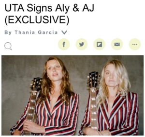 AJ Michalka Instagram - “UTA has signed California-based musicians and sisters Aly and AJ for worldwide representation in all areas.“