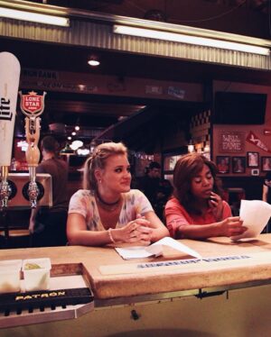 AJ Michalka Instagram - A little birdie reminded me that this special film was shooting 7 years ago! #supportthegirls

“Welcome to double whammy’s, can we take your order?”