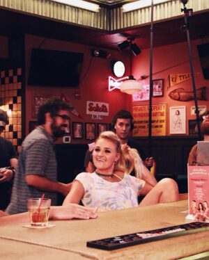 AJ Michalka Instagram - A little birdie reminded me that this special film was shooting 7 years ago! #supportthegirls

“Welcome to double whammy’s, can we take your order?”