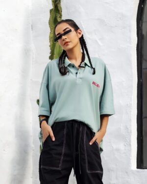 Aanchal Goswami Instagram - Hey I will listen I won’t judge 🥂
Wearing @3eleven.in Drop shoulder polo t-shirt 
Go check out 👆 
#3eleven #streetwear