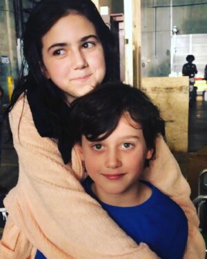 Abby Ryder Fortson Instagram - My brother @joshuataylorfortson on last day of filming @margaretmovie ❤️ Thank you for being an awesome brother!!