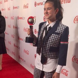Abby Ryder Fortson Instagram - THANK YOU so much @cinemacon for the incredible honor of this award “Rising Star of 2022!” ⭐️ I am so grateful to everyone that made this dream come true!!! @lionsgate @margaretmovie I can’t wait for you to see “Are you there God, It’a me Margaret!!” In theaters September 16th!!!! 
.
.
@kellyfremoncraig ❤️🥰 @canyonjim @jansell333 @amylorrainebrooks @judyblume 📖 
.
@the_youth_manager @christielynnsmith @johnfortson @joshuataylorfortson 🐶Thomas:)

.
Shout outs!!!
Stylist @taraswennen 
Glam @natasharg 
Incredible suit  @thombrowne ❤️
Boots @docmartensshoes 
Photographer @bentrivett 
@people @frazerkh