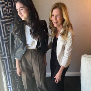 Abby Ryder Fortson Instagram - MY MOM!!! I couldn’t have done any of this at @cinemacon without my mom right by my side!!!! @christielynnsmith ❤️❤️❤️
.
 @lionsgate @margaretmovie 
.
.
Shout outs!!!
Stylist @taraswennen 
Glam @natasharg 
Incredible suit  @thombrowne ❤️
Boots @docmartensshoes 
Photographer @kevinfrazier first picture of me and my mom and the best host ever!! @entertainmenttonight @bentrivett cute Polaroid!
Pants @rouje 
Shirt @mantu_castor 
Shoes @andotherstories 
Jewelry @castjewelry 
Jacket @dolcegabbana 
.
@christielynnsmith 
Dress @eileenfisherny 
Jewelry @hannahkjewelry 
Shoes @aglshoes
Jumpsuit @madewell 
Blazer @dkny