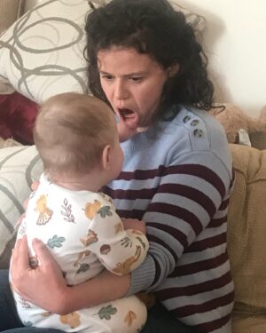 Abby Wilde Instagram - Happy Thanksgiving from me and my delightfully adorable nephew — whose face is hidden to protect you from his dazzling cuteness. Swipe to observe his delicate and advanced communication skills. 

#LookAtThisBaby