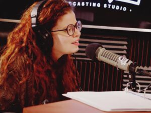 Abby Wilde Instagram - More fun from yesterday’s recording session at @brooklynpodcasting for #TheseVagabondShoes. Content creation’s a good look on me. .
.
.
#ladyboss #podcasting #audiodrama #podernfamily