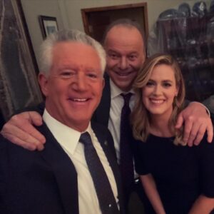 Abigail Hawk Instagram - Friends can arrive unexpectedly in our industry. Fast families get made. Set life is intense. These friendships can flourish and flounder quickly, flashes in the pan, serving their purpose in the moment. Or. Or… they can grow. They can become these gorgeous feral inexplicable funny deep-rooted things. 

I am already bereft at the thought of not seeing these two every week. I can’t define it, can’t explain it. I don’t need to. You have all witnessed the truth of our bond. We just…love each other. 

Yes, we have a Dream Team text thread. No, you will never be privy to how wildly irreverent it is. No, our fearless leader is not on it (we value our jobs!) But what I can tell you is that they are the third contacts that come up in my phone after my husband and my mom. I can also tell you our conversations are a constant source of joy. They are my protectors and the biggest pains in my ass. I would do absolutely anything for them. (And honestly, I have). We sing together. We dance together. We laugh and cry together. 

Thank you, boys. It has been the honor of my life being your den mother. (Bob will text me with a #winning meme about raccoons and Greg will correct his grammar in 3, 2, 1…)
