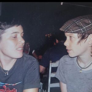 Abigail Savage Instagram - 15 yrs ago we went on our first date, 12 years ago we got married at the tuxedo shop in Bennington. Pro Tip: get married on your date-anniversary so you only need to remember one day 😂