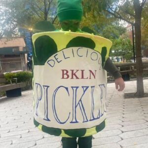 Abigail Savage Instagram - Yet another excellent Bkln Halloween. The pickle costume got tons of compliments (I had nothing to do with it - all @caitlinomcelroy and Vera).
