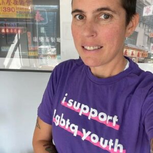 Abigail Savage Instagram - The whole family's getting into it this year! Wear purple to support LGBTQ youth! Hooray for @glaad Spirit Day!
