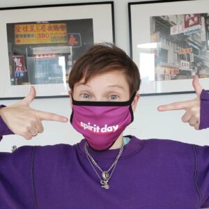 Abigail Savage Instagram - The whole family's getting into it this year! Wear purple to support LGBTQ youth! Hooray for @glaad Spirit Day!