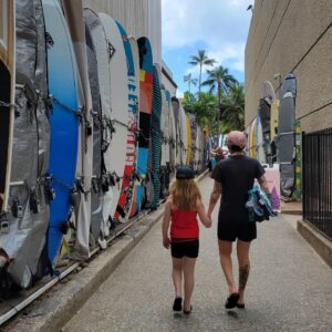 Abigail Savage Instagram - Ok ok, here are some people. And thanks to @stokedrift for the excellent surfing lesson for V and beach boys waikiki photography for the surfing photos!
