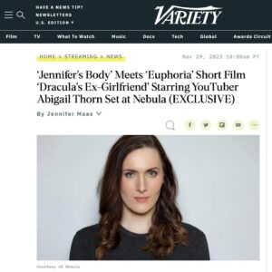 Abigail Thorn Instagram - My next big creative project just got announced - it’s a sexy horror/comedy with vampires! Can’t WAIT to sink my teeth into this! 🧛‍♀️ and with @valentina.vee directing I know it’s gonna be amazing!

https://variety.com/2023/streaming/news/abigail-thorn-draculas-ex-girlfriend-nebula-1235811750/