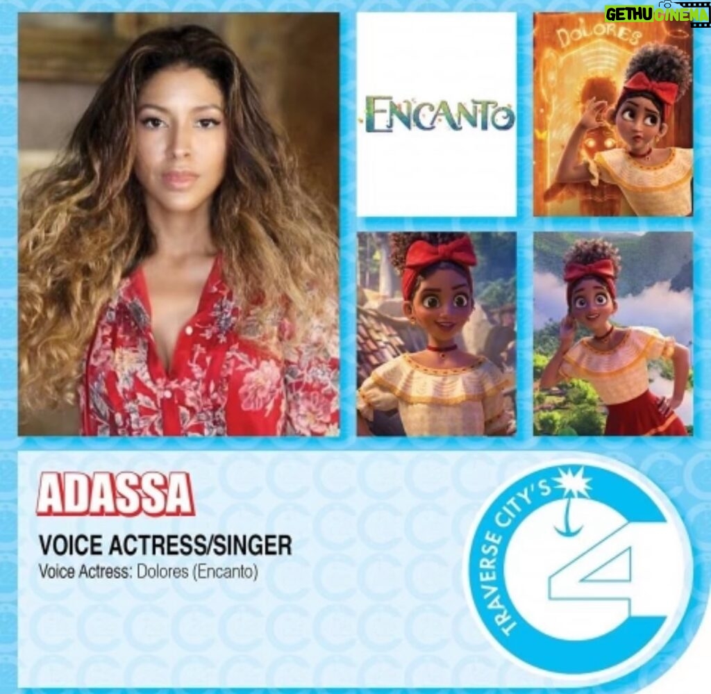 Adassa Instagram - This Weekend May 24-26th 🌟 I’ll be LIVE in Traverse City @traverse_city_c4 🌟 Hey everyone, it’s ADASSA the voice of Dolores from Encanto, and I am thrilled to meet you all this weekend! 🦋👂✨ Can’t wait to see your amazing cosplays and chat with fellow fans, greet you at the panel, and take some awesome selfies! 📸💕 #traversecitymichigan #comicon #Dolores #LiveEvent #Cosplay #SciFi #Fandom #MeetAndGreet @traverse_city_c4 #adassaofficial #comicon #con #may @debut_entertainment_llc