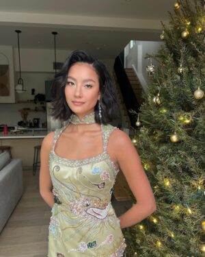 Adeline Rudolph Instagram - Another MAGICAL night feeling so excited for our AAPI community and what’s to come next year 💫

Thank you @unforgettablegala @character.media for having me again this year 🤍

And thank you to @michellealphonsa for the dress of my dreams and @jentioseco and @rickhenryla for this bomb hair and makeup (definitely did not wake up like this) 🫶🏼