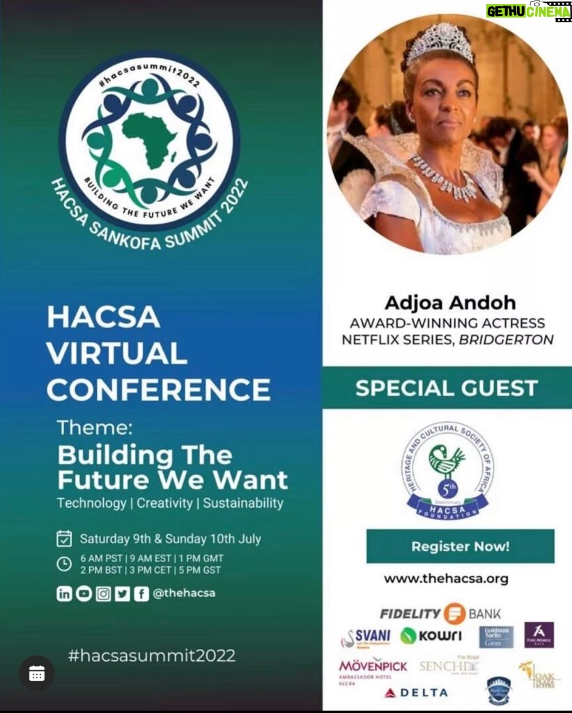 Adjoa Andoh Instagram - Thrilled to be joining the HACSA family, working for PanAfrican Creativity. Join us this weekend online where amongst other things I’ll be in conversation with the fabulous Hugh Quarshie 🌍♥️✨@thehacsa