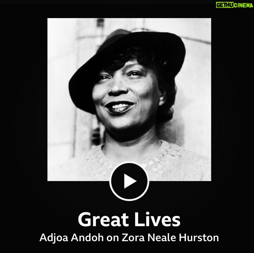 Adjoa Andoh Instagram - I’m a bit slow.. this programme about the brilliant trailblazing writer, folklorist & anthropologist Zora Neale Hurston was broadcast on BBC Radio 4 just now. But you can catch it on iPlayer any time. If you don’t know of Miss Zora you’re in for a treat! https://www.bbc.co.uk/sounds/play/m001hfck?partner=uk.co.bbc&origin=share-mobile