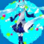 Ado Instagram - 中3の時に描いたであろうミクの絵にそれっぽい加工をして遊んでいた時の画像が出てきたよ。元画を見せたいのですが、それはもうこの世にはないです。