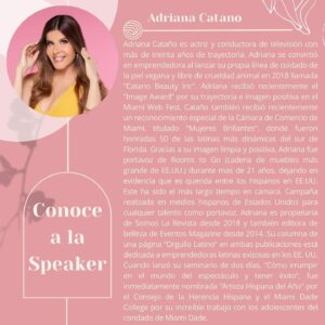 Adriana Cataño Instagram - Estoy tan feliz, so happy to be a speaker at the Latin Expo Miami !! Empowering women & young ladies is one of my top priorities.
Empoderar a las mujeres y a jóvenes es una
prioridad para mi. #adrianacatano #latina #womenempoweringwomen 
#Repost @latinaexpo_chicago 
🌟✨ Exciting Announcement! Join us for a captivating session at LATINA EXPO with the multi-talented @adrianacatanoofficial ! 🎭💼

🔥 Immerse yourself in the world of empowerment as Adriana, a seasoned actress and savvy entrepreneur, shares her inspiring journey of breaking barriers and building an impactful career. 🚀🌟

Get ready to be empowered by Adriana as she delves into her experiences as a trailblazing actress and successful entrepreneur, proving that dreams know no boundaries. 🩷💪

This is YOUR opportunity to gain valuable insights, ask questions, and connect with a powerhouse who’s redefining success on her terms! 💃🔑

Secure your spot now! Link in bio. 🎟️ Limited seats available! Let’s celebrate the strength and brilliance of Hispanic women together! 🌺👭 

#HispanicWomenEmpowerment #ActressEntrepreneur #BreakingBoundaries #EmpowerHerJourney #WomenInFilm #LatinasInBusiness #InspirationSession #EntrepreneurialSpirit #SuccessStories #WomenEmpoweringWomen #miami #miamiflorida
