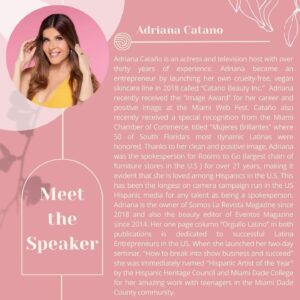 Adriana Cataño Instagram - Estoy tan feliz, so happy to be a speaker at the Latin Expo Miami !! Empowering women & young ladies is one of my top priorities.
Empoderar a las mujeres y a jóvenes es una
prioridad para mi. #adrianacatano #latina #womenempoweringwomen 
#Repost @latinaexpo_chicago 
🌟✨ Exciting Announcement! Join us for a captivating session at LATINA EXPO with the multi-talented @adrianacatanoofficial ! 🎭💼

🔥 Immerse yourself in the world of empowerment as Adriana, a seasoned actress and savvy entrepreneur, shares her inspiring journey of breaking barriers and building an impactful career. 🚀🌟

Get ready to be empowered by Adriana as she delves into her experiences as a trailblazing actress and successful entrepreneur, proving that dreams know no boundaries. 🩷💪

This is YOUR opportunity to gain valuable insights, ask questions, and connect with a powerhouse who’s redefining success on her terms! 💃🔑

Secure your spot now! Link in bio. 🎟️ Limited seats available! Let’s celebrate the strength and brilliance of Hispanic women together! 🌺👭 

#HispanicWomenEmpowerment #ActressEntrepreneur #BreakingBoundaries #EmpowerHerJourney #WomenInFilm #LatinasInBusiness #InspirationSession #EntrepreneurialSpirit #SuccessStories #WomenEmpoweringWomen #miami #miamiflorida