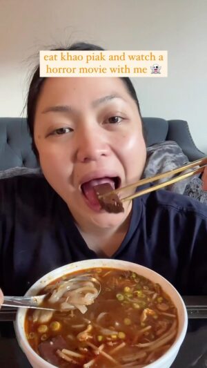 Ae Southammavong Instagram - Feeling under the weather so had to make some spicy khao piek sen (Lao chicken noodle soup) and watching horror movies alone, soooo comforting to me 🤣 #laohoes #khaopieksen #chickennoodlesoup #soupseason #soup #sick #undertheweather #spicy #laofood #laofoodmovement #laofoodie #laochef #coldaf #winterishere #lao #laos
