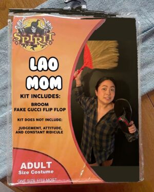 Ae Southammavong Instagram - It’s spooky season and the spookiest thing in this world is most def a LAO MOM! Also not included: daily reminder of how faaaat you are 🤣😭 #halloween #costume #laomom #laohoes #lao #funny #ຕາລົກລາວ #ລາວ #ພາສາລາວ