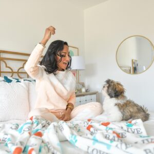 Africa Miranda Instagram - ok yes I’ve become that person 😆 Happy #nationalbestfriendday to my alarm clock, audition scene partner, travel buddy and furry love of my life @baileythebrindlepoo 🤍🤍🤍

pc: @d_whyte