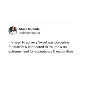 Africa Miranda Instagram - twitter is where I share my inside thoughts outside. this unexpectedly resonated w/ a lot of people, so for #mentalhealthawarenessmonth I felt it would be good to share here. thank you to everyone who shared/commented there, LinkedIn and other places. clearly we are all carrying a lot 🤍 

stepping away from what I like to call the “Black Girl Magic Industrial Complex” has been an adjustment. we’re rewarded with social and literal currency to be our shiniest overachieving selves, meanwhile many of us are barely holding on. while i can’t speak for everyone - it wasn’t sustainable for me. 

i didn’t expect such an overwhelming response and it is VERY clear this is an extended convo worth having - and when the right platform presents itself I look forward to sharing and diving into it more. 

xo🤍