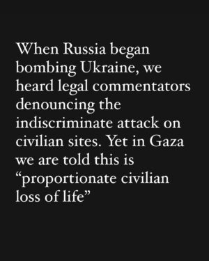 Afua Hirsch Instagram - Some thoughts about international humanitarian law

The ENTIRE point of which is to prevent situations like the tragedy unfolding before our eyes in #Gaza at this very moment 

Borne of the trauma of past genocides 

Of which many of us are the survivors and descendants

It all counts for nothing if it doesn’t count for this