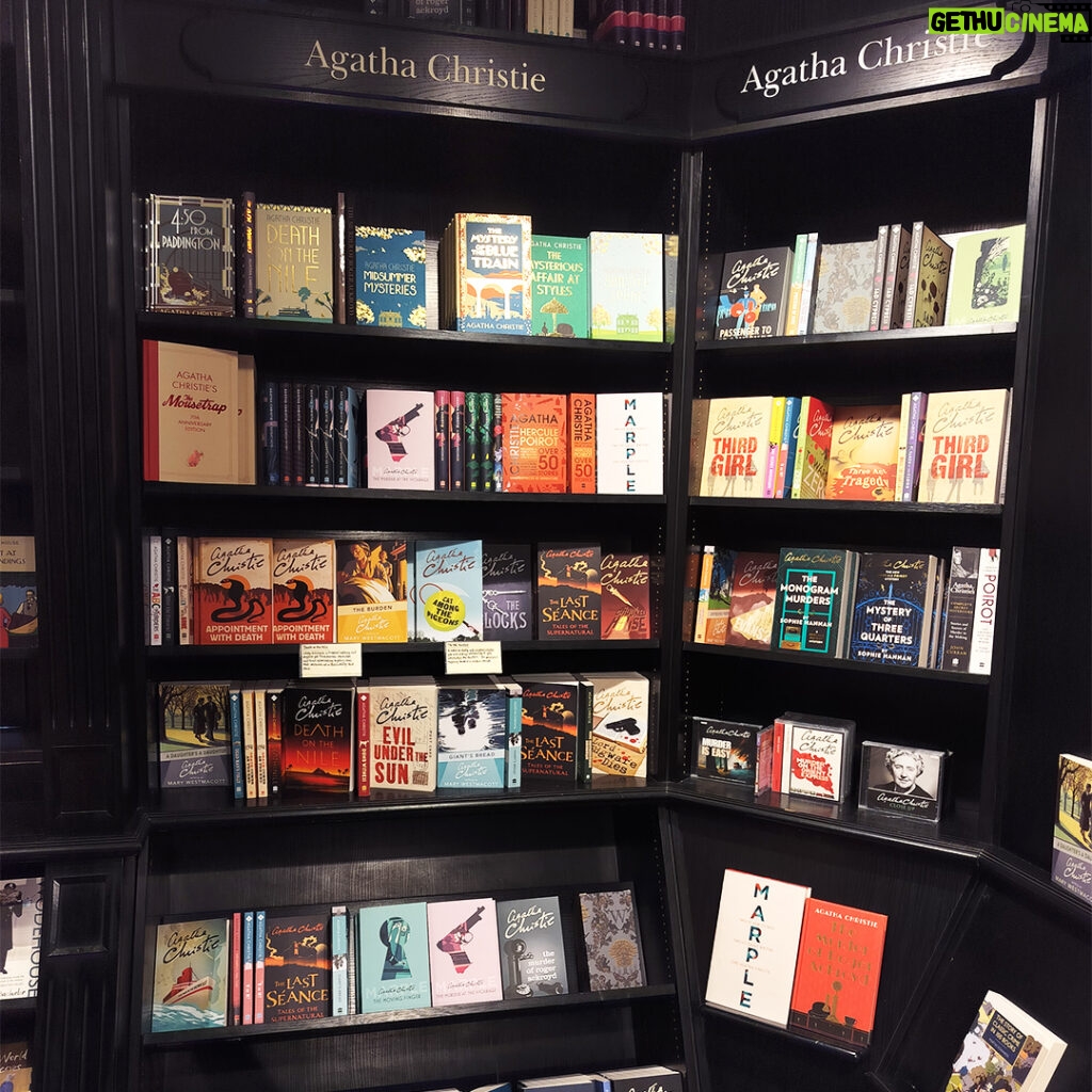 Agatha Christie Instagram - Who is out book shopping this weekend? 📚🛍️ We always love the range of Christie's available at @hatchardspiccadilly in London! #AgathaChristie #Hatchards #BookShopping #BookShelves #ClassicCrime #CrimeFiction #BritishCrime