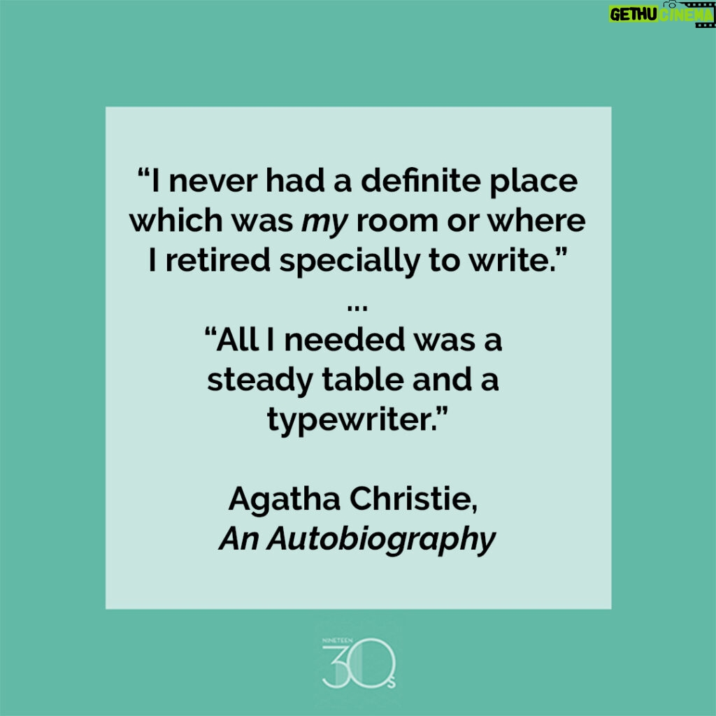 Agatha Christie Instagram - In her autobiography, Christie stated that not having anywhere specific to write always proved problematic in interviews as often, the interviewer opened with "Show me where you write your books." #AgathaChristie #1930s #QuotesOfInstagram #QueenOfCrime #Author #ClassicAuthor