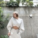 Ai Kago Instagram - 🤍🌿🤍 最近食べすぎて、写真のためにお腹いっぱい引っ込めてます。笑 このセットアップほんと、かわちい☺️