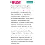 Aida Rodríguez Instagram - Thank you @bust_magazine for this amazing write up on my book #legitimatekid It is bold and stares in the face of the many monsters that I wanted to confront. The womanNESS that showed up for me throughout my entire life cannot be overshadowed by the absence of my father. I really appreciate you pointing out what so many missed in my life, including me. My book has been out a month, and the responses that I have received have been overwhelmingly loving, supportive and full of gratitude. I appreciate every single one of you! I will continue to uplift the voices of the people who are often ignored and disrespected in this society. They are, and will forever be, my heroes‼️ Click the link in the bio and order a copy today. Legitimate Kid is available wherever books are sold.
