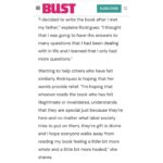 Aida Rodríguez Instagram - Thank you @bust_magazine for this amazing write up on my book #legitimatekid It is bold and stares in the face of the many monsters that I wanted to confront. The womanNESS that showed up for me throughout my entire life cannot be overshadowed by the absence of my father. I really appreciate you pointing out what so many missed in my life, including me. My book has been out a month, and the responses that I have received have been overwhelmingly loving, supportive and full of gratitude. I appreciate every single one of you! I will continue to uplift the voices of the people who are often ignored and disrespected in this society. They are, and will forever be, my heroes‼️ Click the link in the bio and order a copy today. Legitimate Kid is available wherever books are sold.