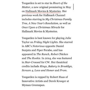 Aimee Teegarden Instagram - I’m so excited and grateful for this partnership with @Hallmark and can’t wait to keep telling stories from the ❤️