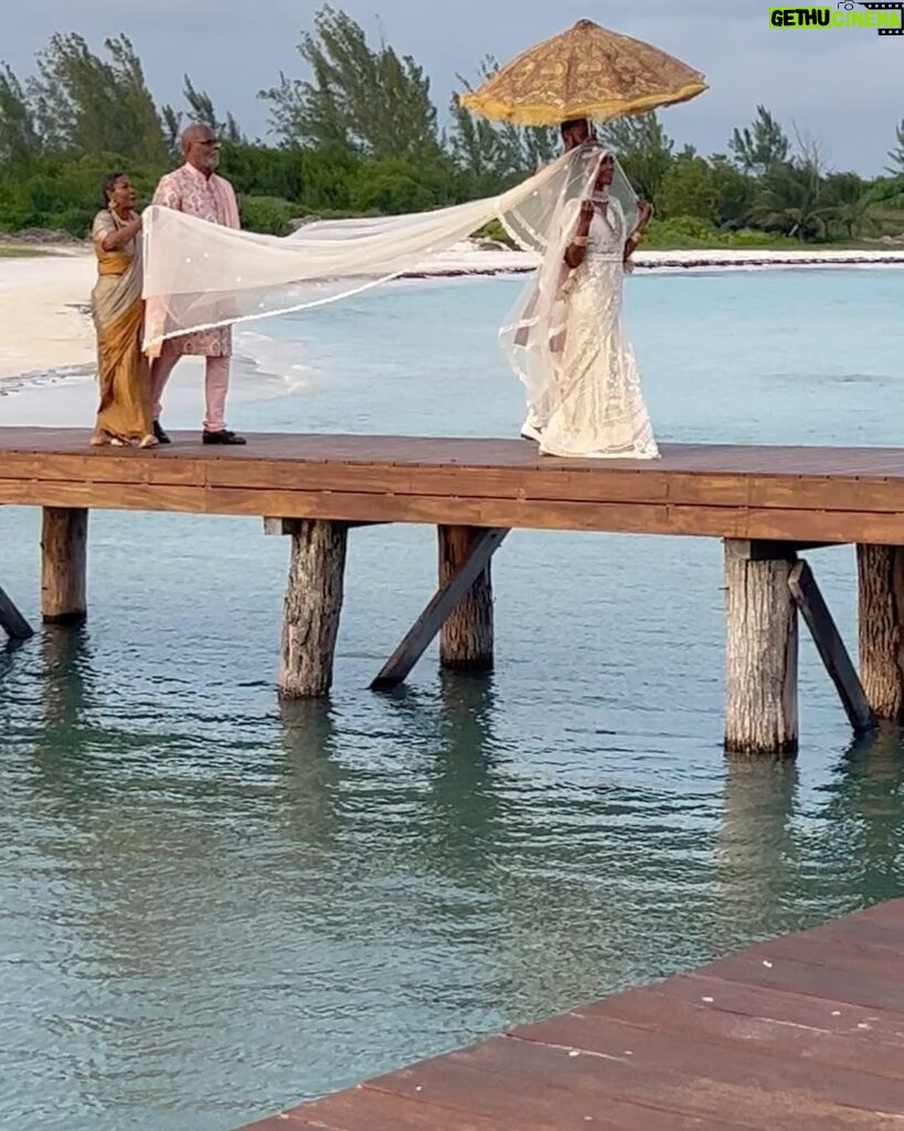 Aisha Hinds Instagram - •| T R I • L A N K A N |• Once upon a time, a Trinidadian and a Sri Lankan met and married….The vibes were elite. Two beautiful cultures wrapped us in it’s breathtaking boundless love. My heart absolutely swole to witness the joy, the peace, the reflection of love in Nia’s eyes as she married Dileepan. She coined him the sturdy tree to her fluttering songbird. Love! My heart smiled even wider as I watched my husband @silkyvalente magnify the moment into a movie, serving as Master of Ceremonies alongside his dynamic partner-in-entertainment @djexeqtive - ‘Twas carnival in Cancun 😜 🇱🇰❤️🇹🇹 #ToSivaWithLove