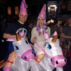 Alana de la Garza Instagram - Happy Halloween you all!!! Tonight let’s be grateful for each other and the time we have together.❤️ Nice night with my family. Even met a complete stranger with a matching costume. #Unicorn #halloween