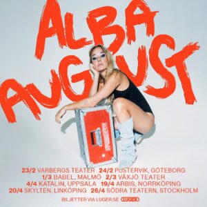 Alba August Instagram - ❤️‍🔥❤️‍🔥❤️‍🔥 Nu händer det! Turné i vår med mitt otroliga band. Biljetterna är släppta! 
Är så pirrig, pirrig, pirrig. Ska ge er allt jag har och lite till.
Jag hoppassss vi ses där!