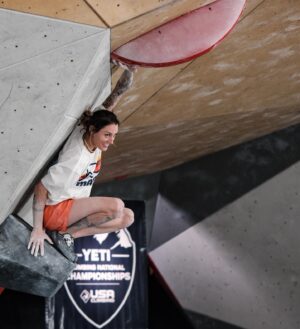 Alexandra Johnson Instagram - Another National Championship in the books. Feeling grateful to be able to continue competing at this level, being as strong as ever, and still having fun doing it. Wish I had a little more gusto left in the tank during boulder finals (in body and mind), and always more fitness for every lead round… Room for gains and improvement never ceases in our sport. It’s what keeps me coming back.

Photos @jonglassberg @thetallbeta 

@marmot @evolv_worldwide @athleticbrewing @hydroflask @tensionclimbing @trangoclimbing @frictionlabs @rhinoskinsolutions @organicclimbing